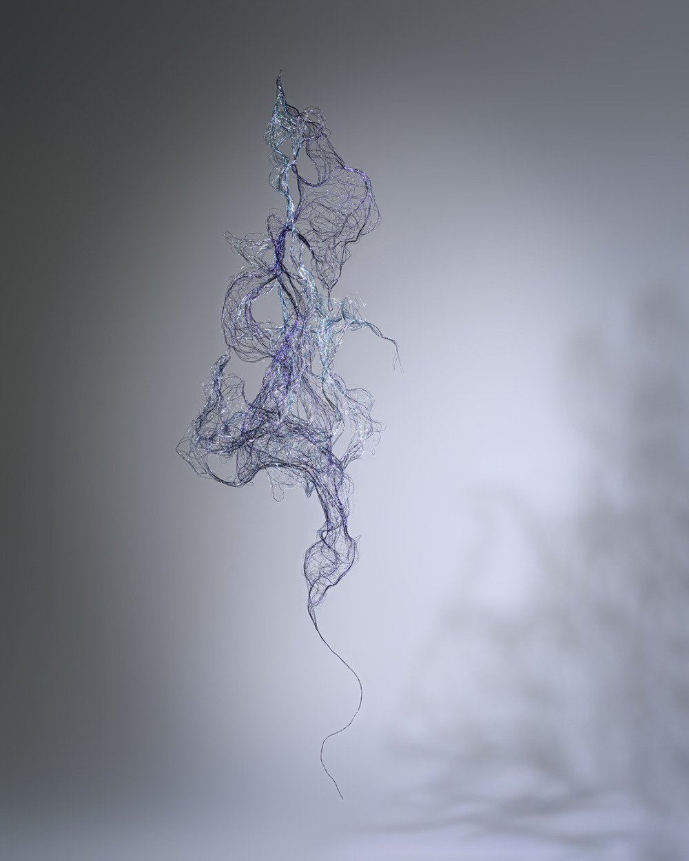 洪郁雯_載夢05 Wisps and Whispers 05_彩漆銅線 Enamelled copper wire_H148 x W55 x D45cm_2025