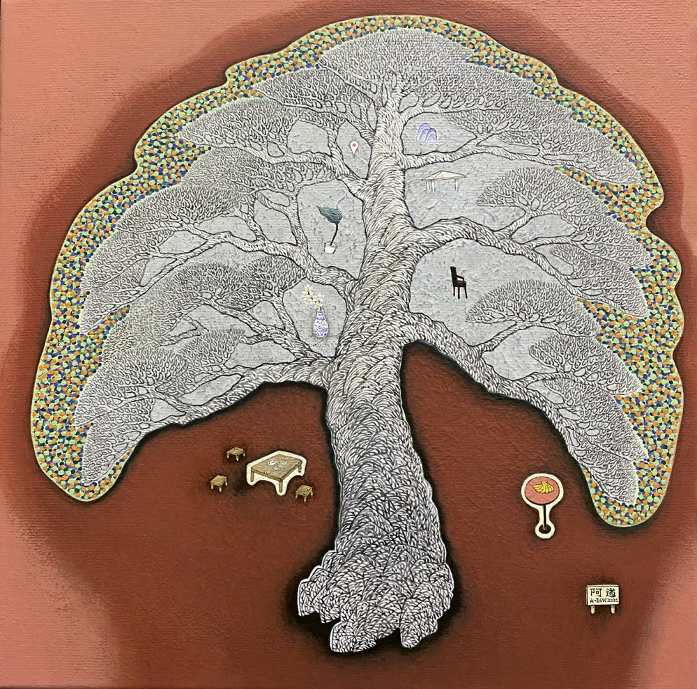 王興道_觀景系列 2025-2_壓克力彩、畫布_45x45cm_2025