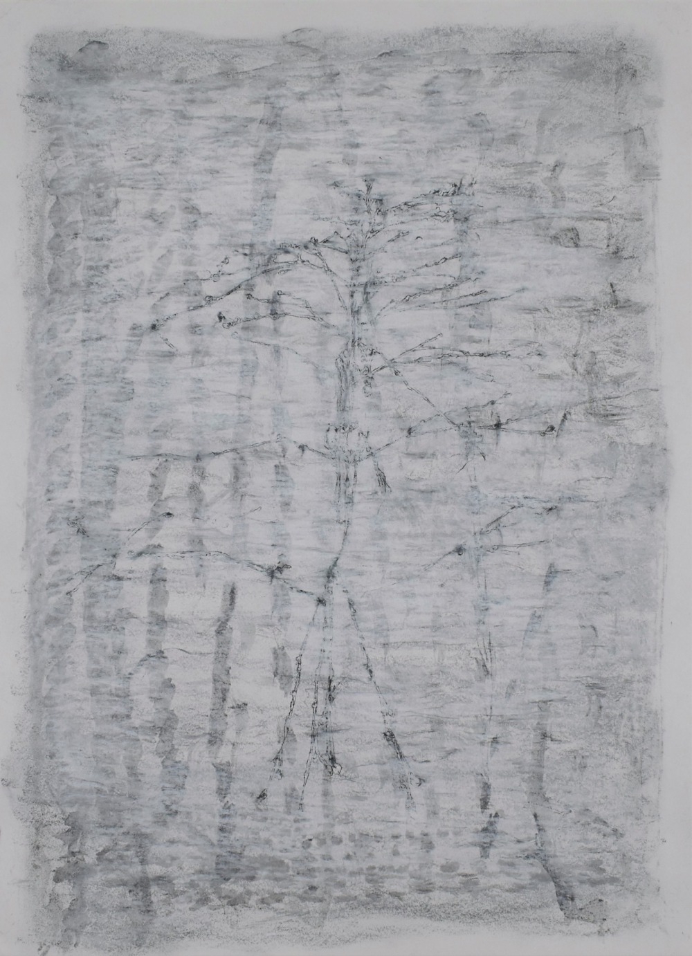 羅文欣 澤-Ⅰ 代針筆‧炭筆‧蠟筆‧墨‧紙本 53×39cm 2021 NT.25,000
