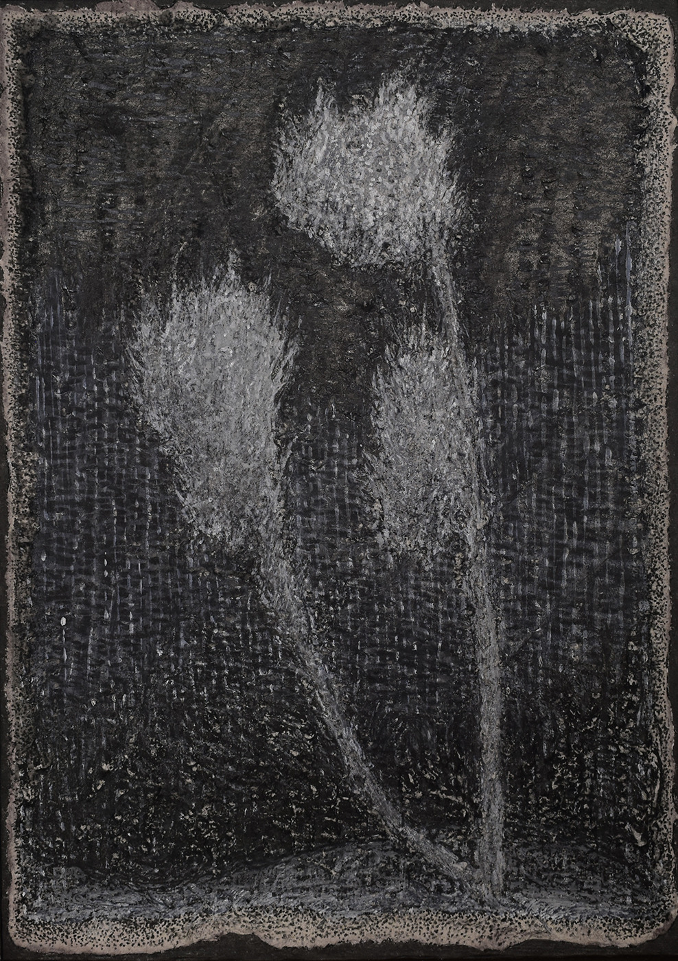 羅文欣_棲影_代針筆、墨、水性顏料、壓克力、紙本_31×22cm_2025