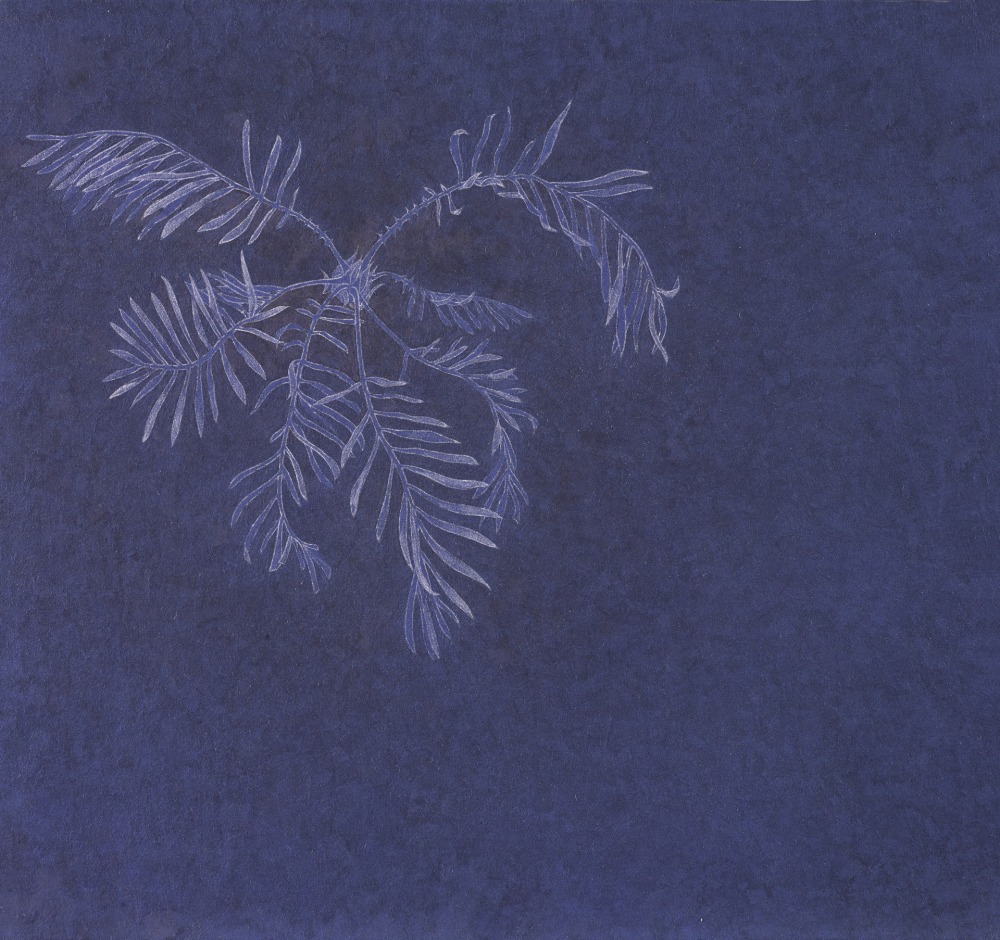 鍾舜文 緩緩說再見 膠彩‧紙本 29.8×32cm 2020 NT.40,000