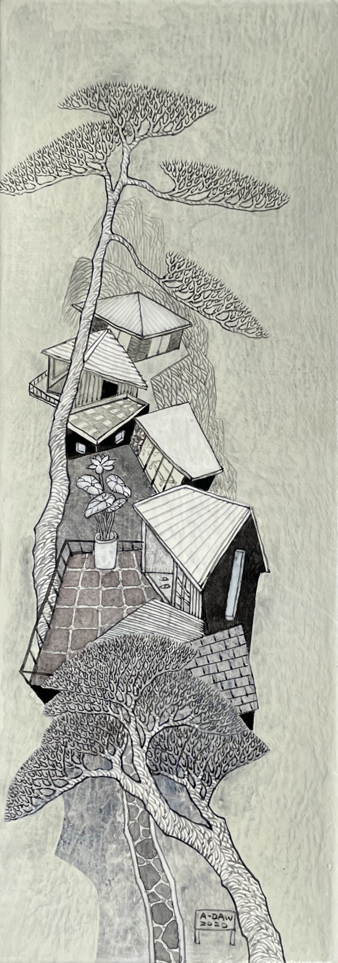 王興道 觀景系列2020-15 40×15cm 壓克力彩‧畫布 2020 NT.54,000