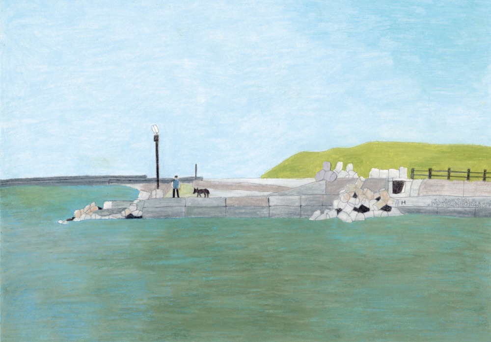 薛慧瑩 路邊風景3 21x29.7cm蠟筆、鉛筆、拚貼 2022<br />