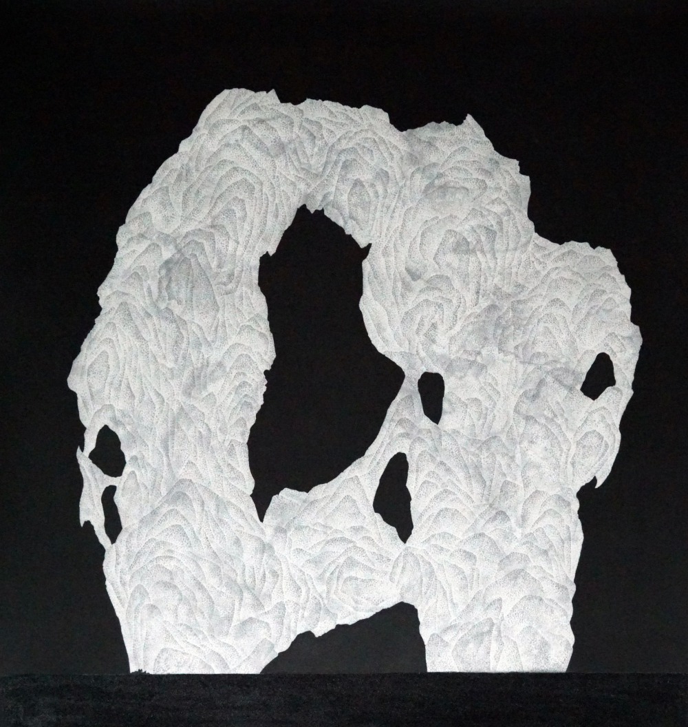 陶綱 闇(2) -70x75cm 水墨、紙本、雲母、礦物顏料 2021