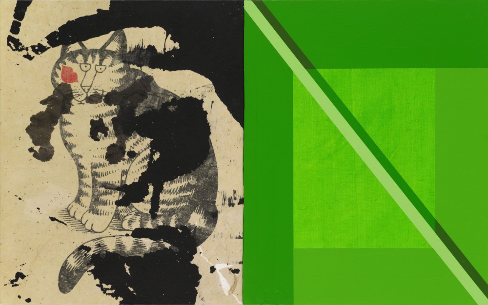 貓貓G 壓克力、畫布、水墨紙本 50x80cm 2022