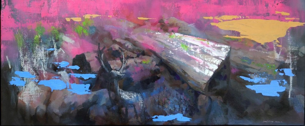 魏瑋廷_直到剩下沙 until sand remains_30x70cm_油畫、畫布_2022