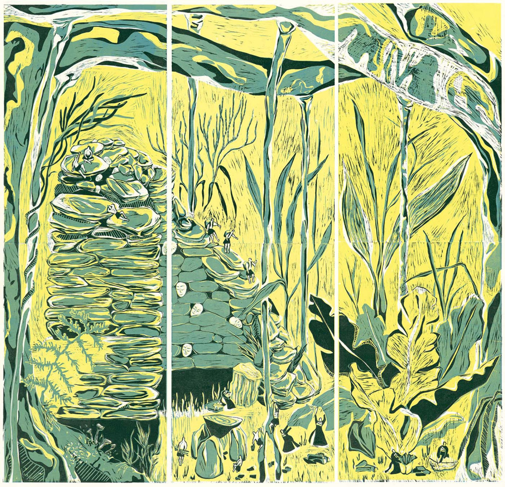 胡家瑜_會走路的樹_樹脂版畫_147x145cm_2024