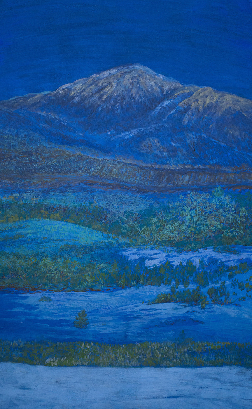 練佳昕_藍夜21_礦物顏料、日本麻紙_50x80cm_2024