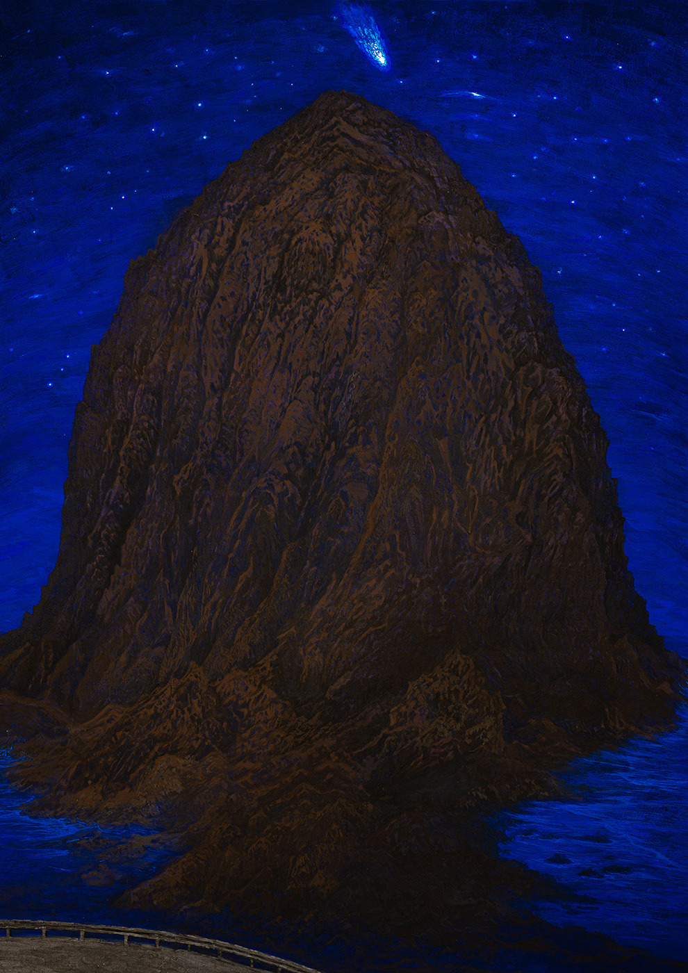 練佳昕_藍夜29_礦物顏料、日本麻紙_100x140cm_2024