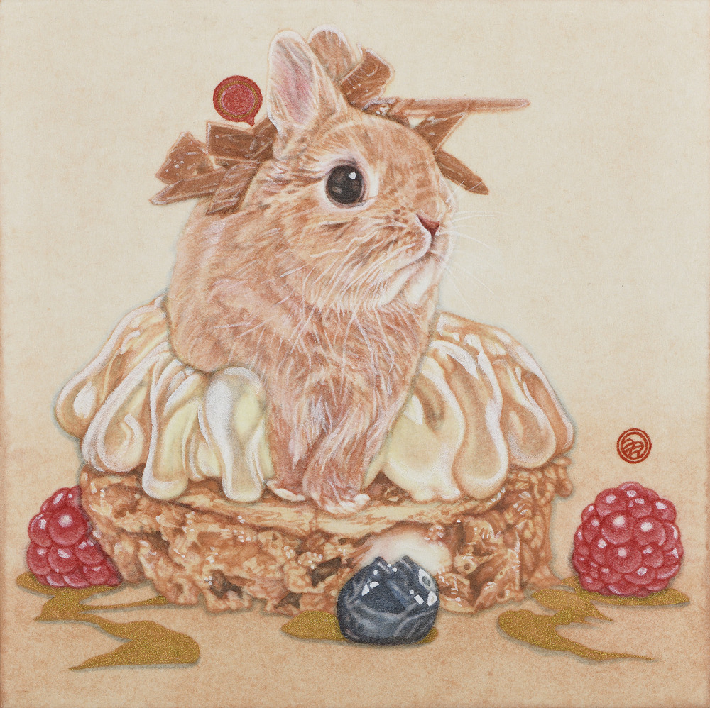 陶羽潔_甜蜜時光II_複合媒材_20x20cm_2024
