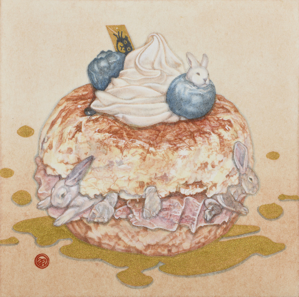 陶羽潔_甜蜜時光IV_複合媒材_20x20cm_2024