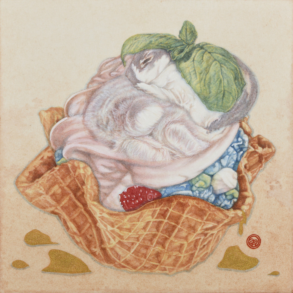 陶羽潔_甜蜜時光V_複合媒材_20x20cm_2024