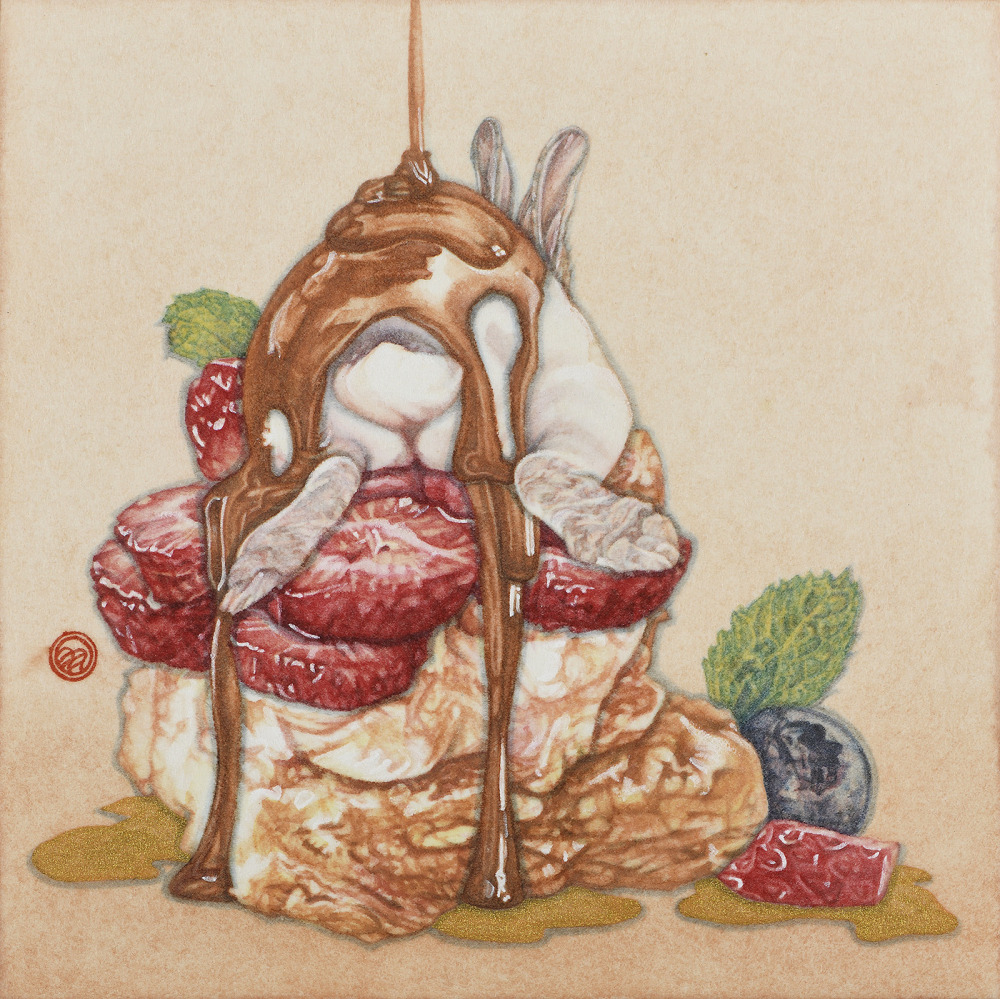 陶羽潔_甜蜜時光VI_複合媒材_20x20cm_2024