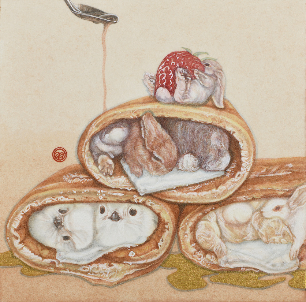 陶羽潔_甜蜜時光VII_複合媒材_20x20cm_2024
