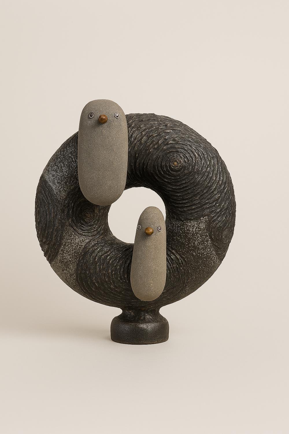 王忠龍_小窩心_鐵、石_34x27x15cm_2025
