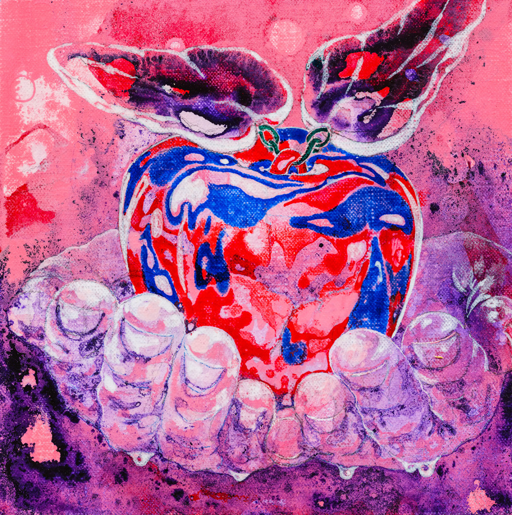 王亮尹_善惡之果 Forbidden fruit_壓克力顏料、畫布_20×20cm_2022