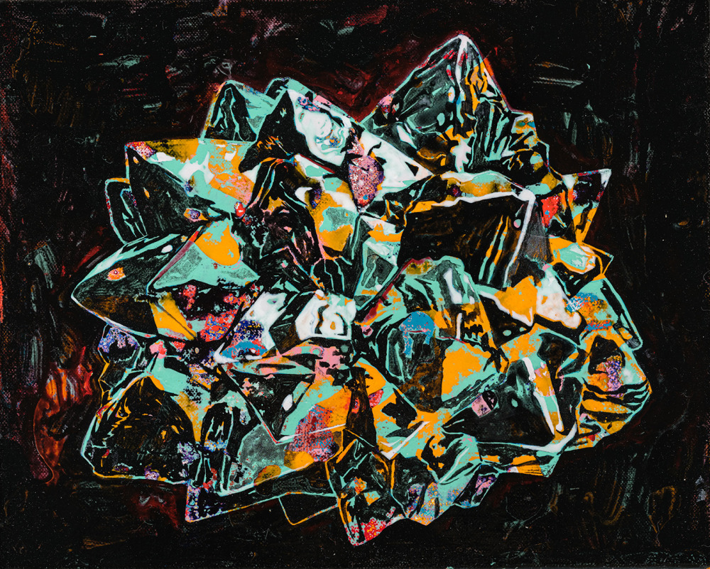 王亮尹_預言 No.1 Prophecy Stone No.1_壓克力顏料、畫布_22×27.5cm_2022<br />
