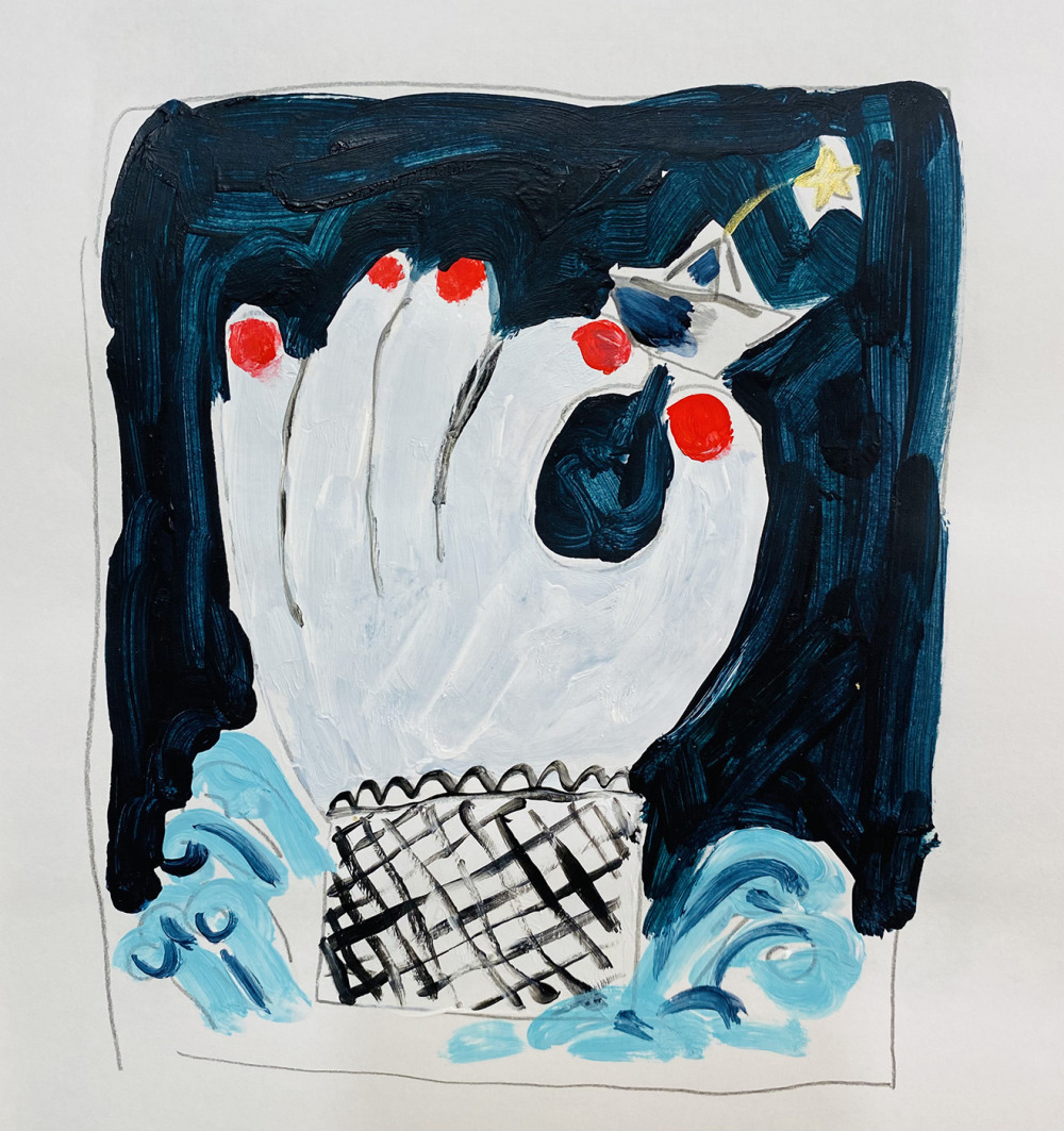 吉娜兒_手稿 06_壓克力、紙_32.5x30(含框)_2024