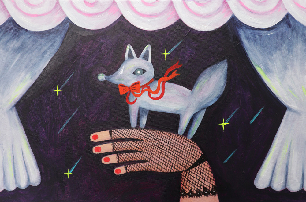 吉娜兒_月光下的劇場_壓克力、帆布_27x34_2025