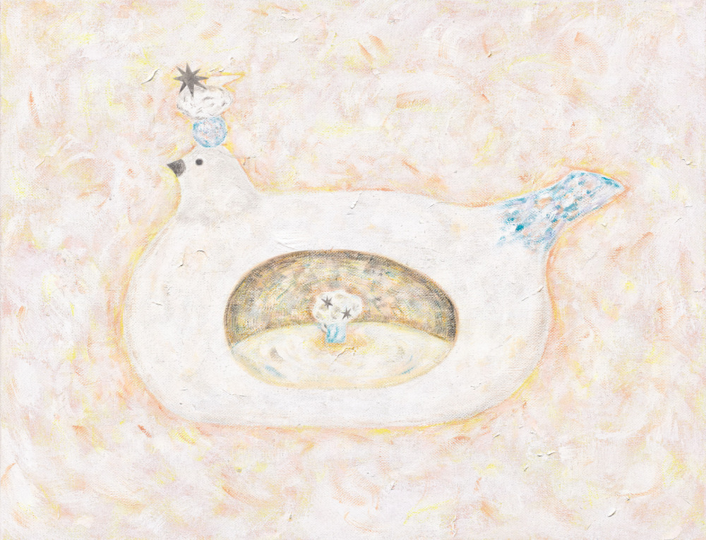 森酪梨_溫暖的所在_畫布、丙烯顏料、複合媒材_20.5x52.5x2_2023