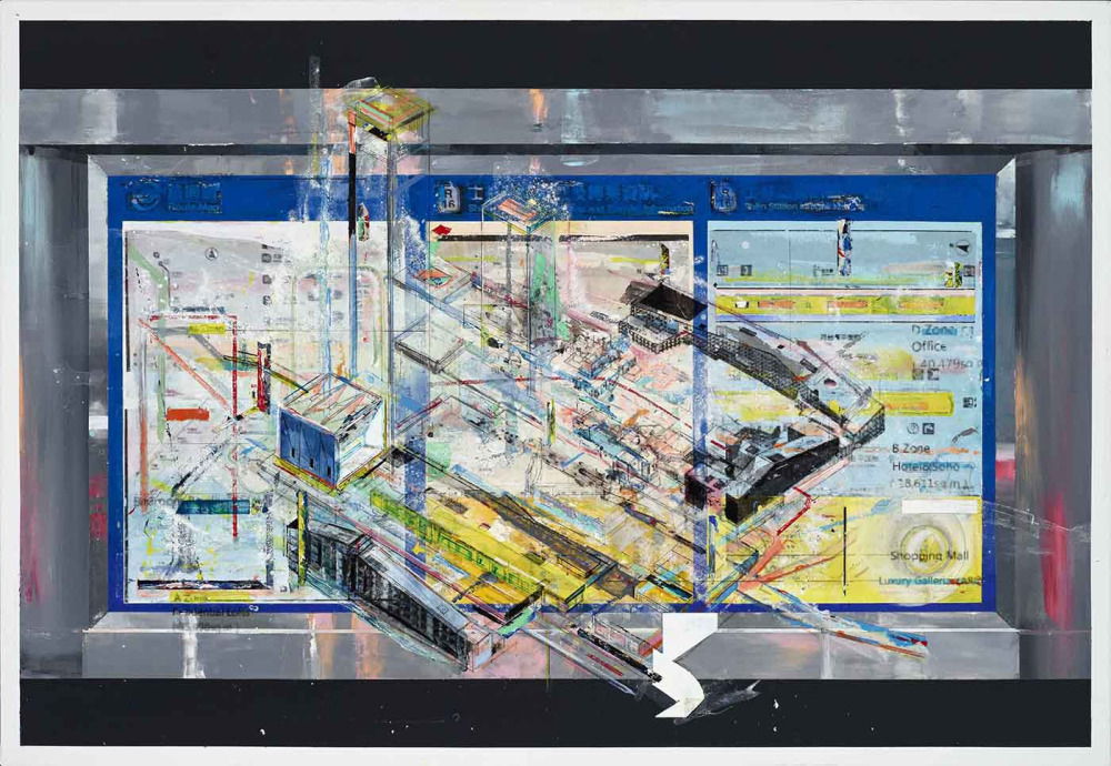 陳建榮_Landscape 132_壓克力顏料、綜合媒材、畫布_112x162x3cm_2018