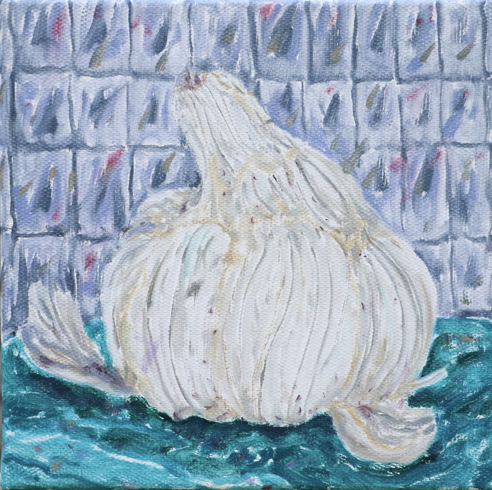蕭其珩_完美大蒜_油彩、畫布_20x20cm_2026