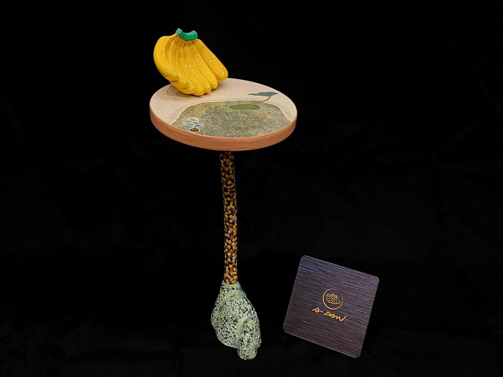 王興道_蕉遊系列之5_樹脂、烤漆、壓克力彩、數位微噴_15x15x34cm_2024