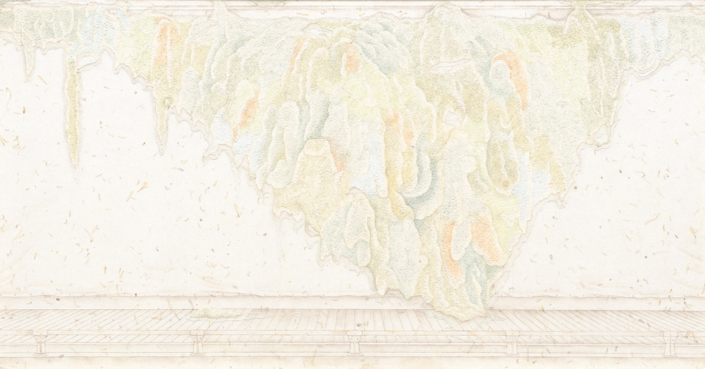 張芸家_蔓漫—倒立著的山_菊花紙、水干、礦物顏料_100×55_2023