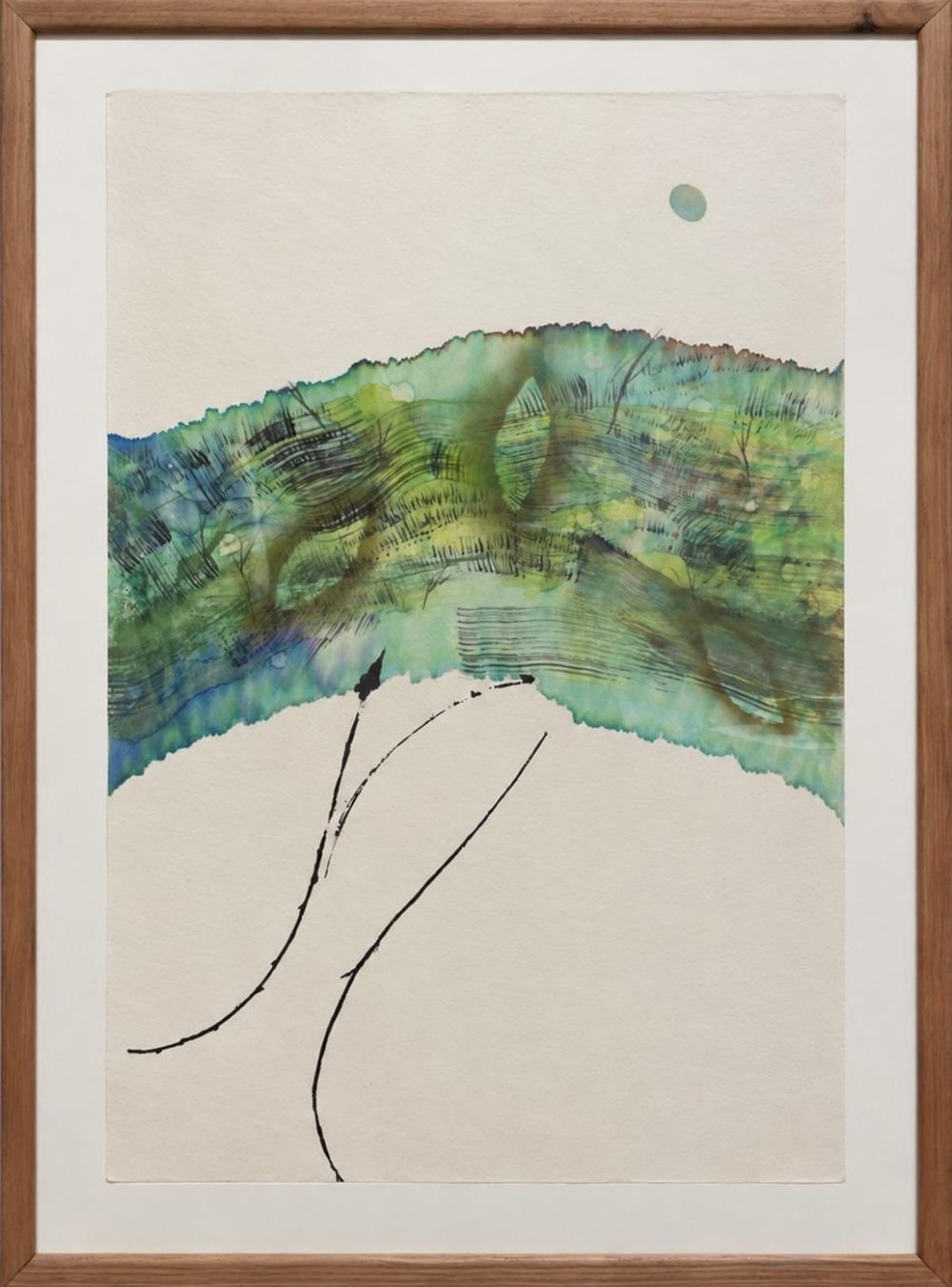 三井悠華_草間生出的眼_墨、紙、水性筆、壓克力_81×63cm_2025