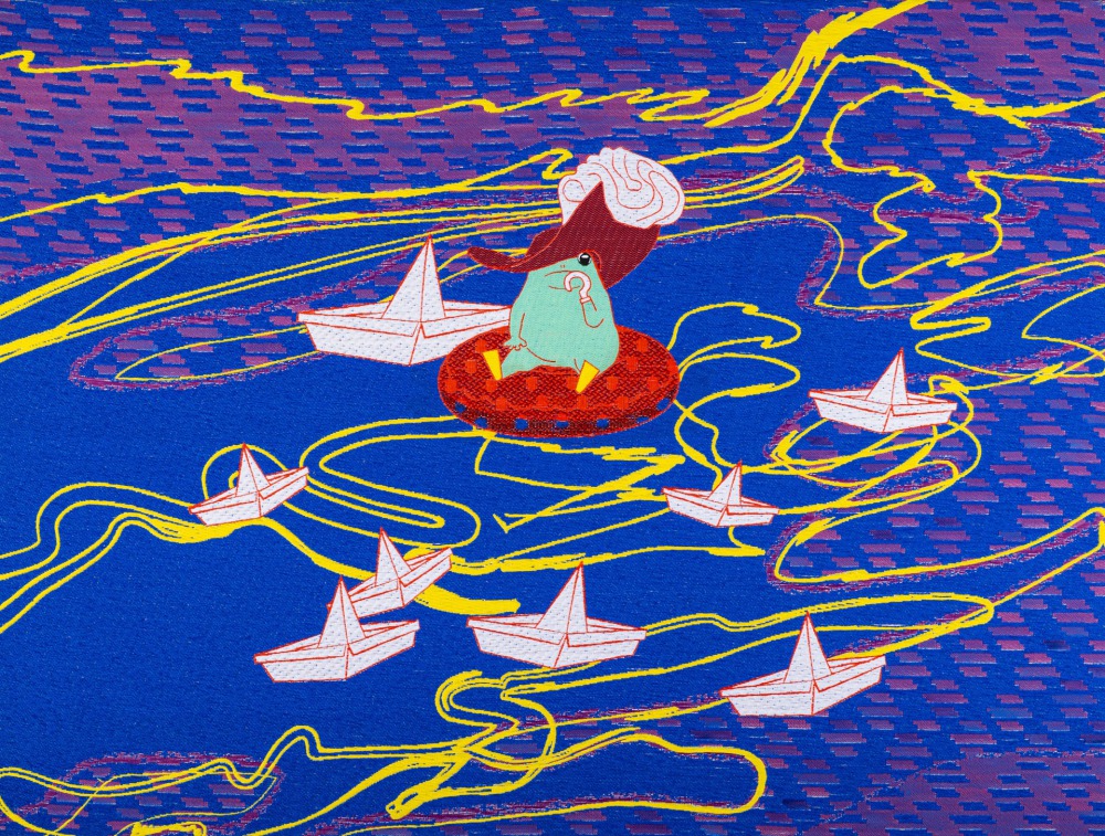 李偵綾 Greenpond-15 84.5x64cm 人造纖維、壓克力顏料 2021
