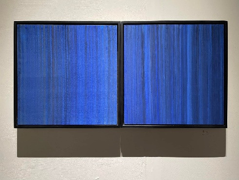 許瑜庭(鹿向夷)_双城：雨_礦物質顏料、水干、紙_39×39cm×2_2014
