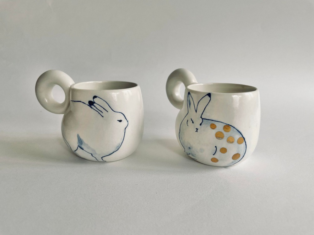 胡慧琴 白兔咖啡杯 瓷 6x6x7cm(單件) 2022