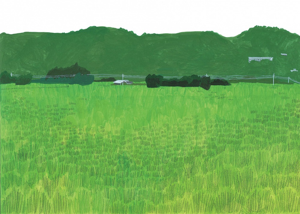 薛慧瑩 田園人家 27x19.5cm壓克力、鉛筆 2016<br />