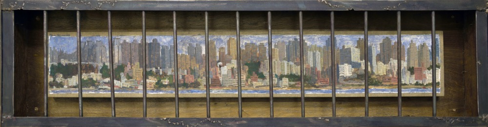 陳明德 淡水 36x140cm 複合媒材 2000<br />