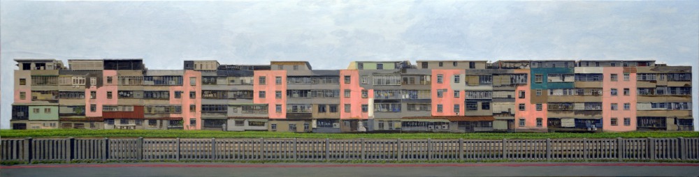 陳明德 僑中三街 61x236cm 油彩‧木板 2022<br />