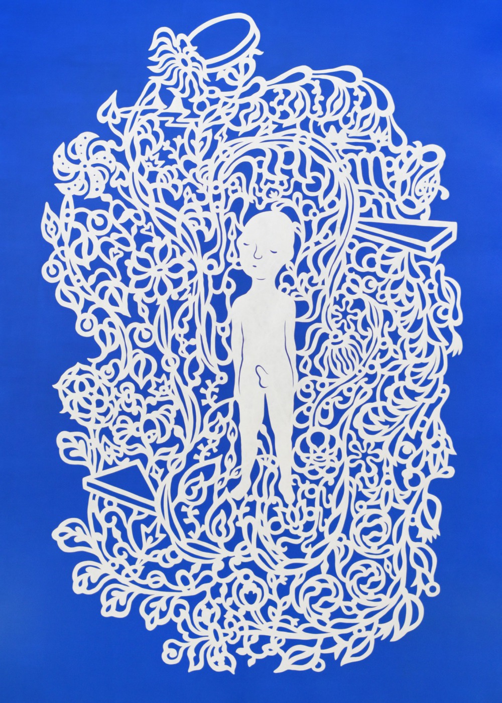 吳耿禎 虹No.03- 清晨的夢 123×93cm 人造纖維‧日本水彩紙‧壓克力顏料 2017<br />