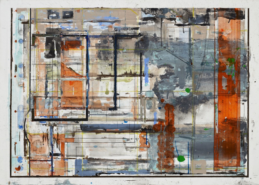 陳建榮 Landscape 103 64.5x91cm 壓克力顏料‧複合媒材‧畫布 2014<br />