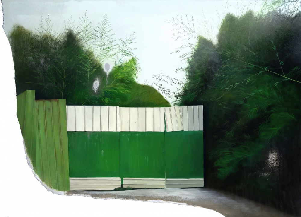 高冠羣 Land撕cape-VI 120x161cm 油彩‧纖維水泥板 2022<br />