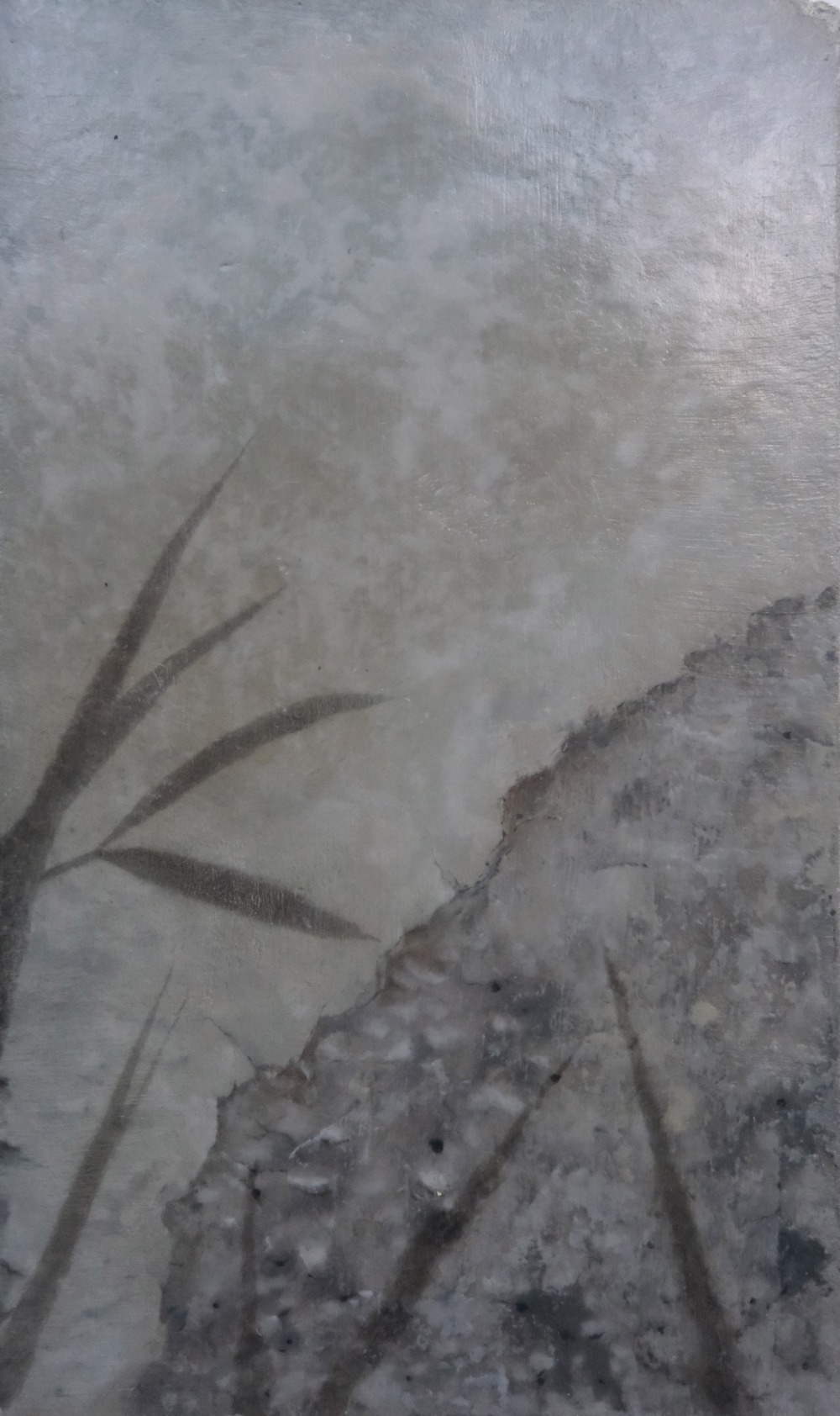 高冠羣 Land撕cape-IV 31.5x18.5cm 油彩‧纖維水泥板 2018<br />