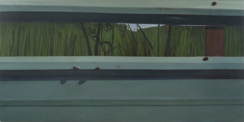 高冠羣 Land撕cape-III 240x120cm 油彩‧纖維水泥板 2018<br />