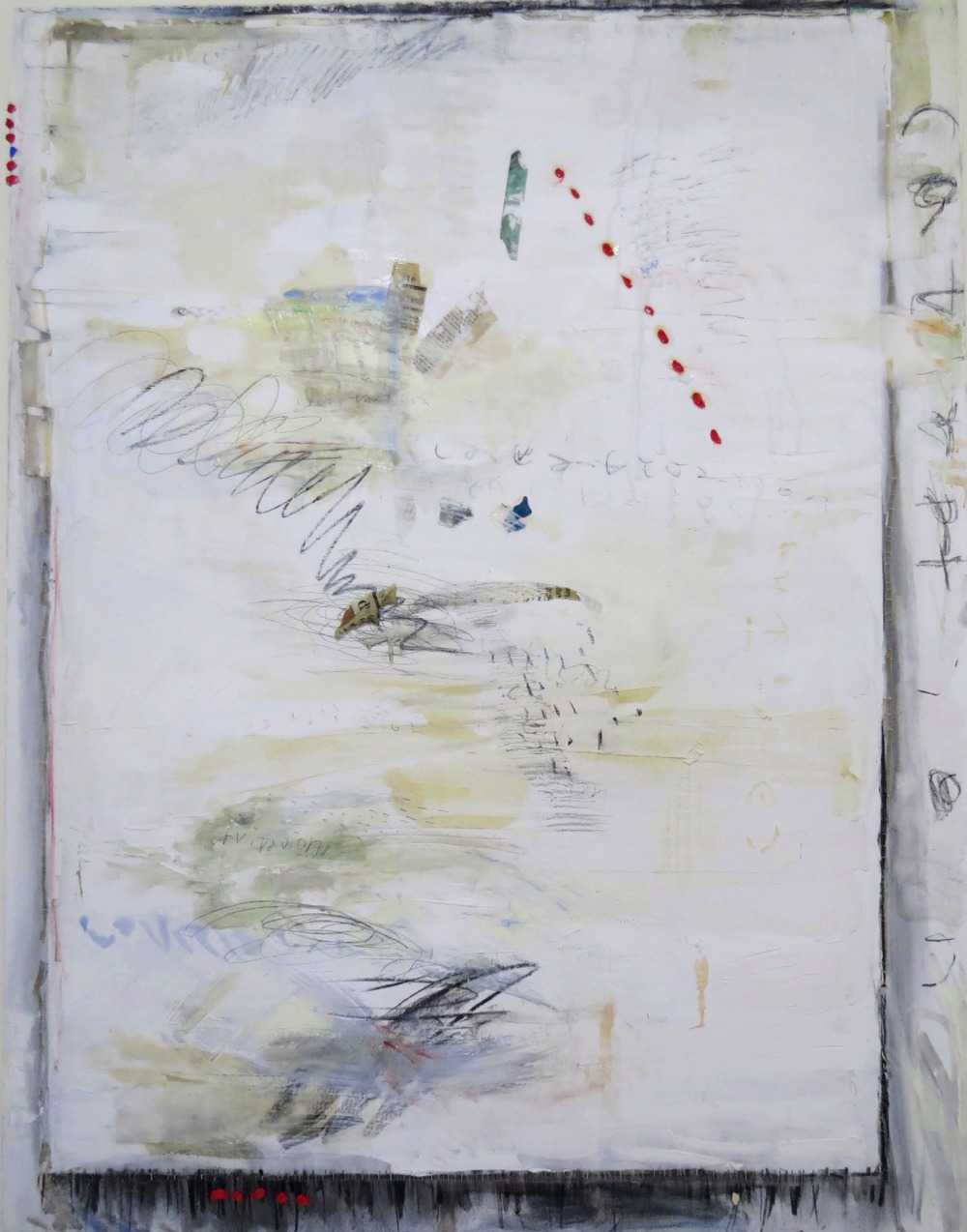 許佳琪 每日特報 116.5x91cm 油畫‧炭筆‧白膠‧報紙 2015<br />