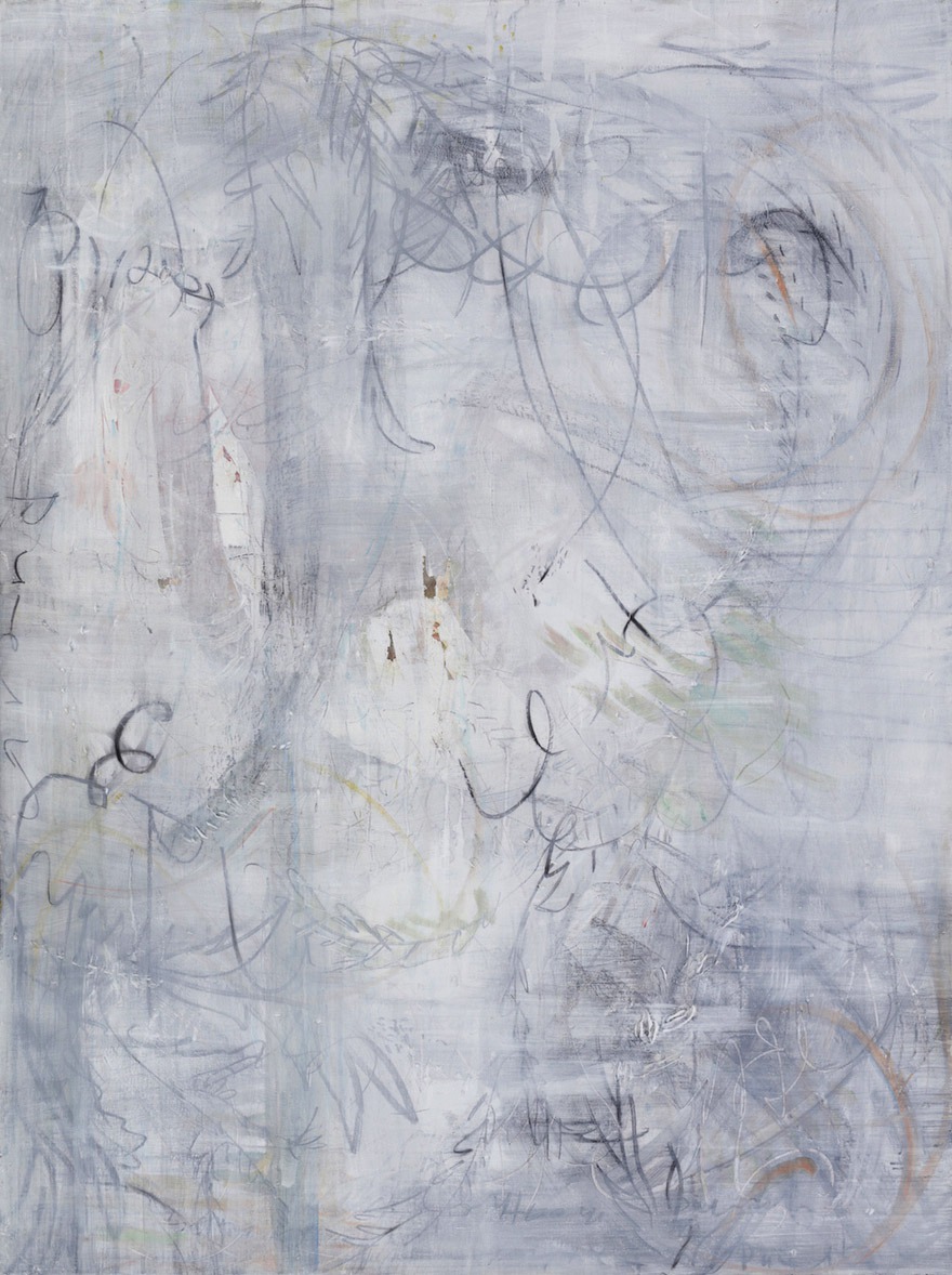 許佳琪 記憶之內-1 130x97cm 油畫‧炭筆‧水泥砂 2015 <br />