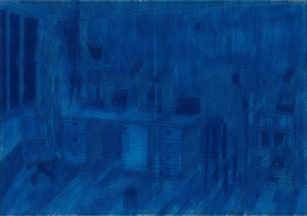 楊登麟 Room 04 (R) 21x29.7cm 複寫紙‧玻璃 2023