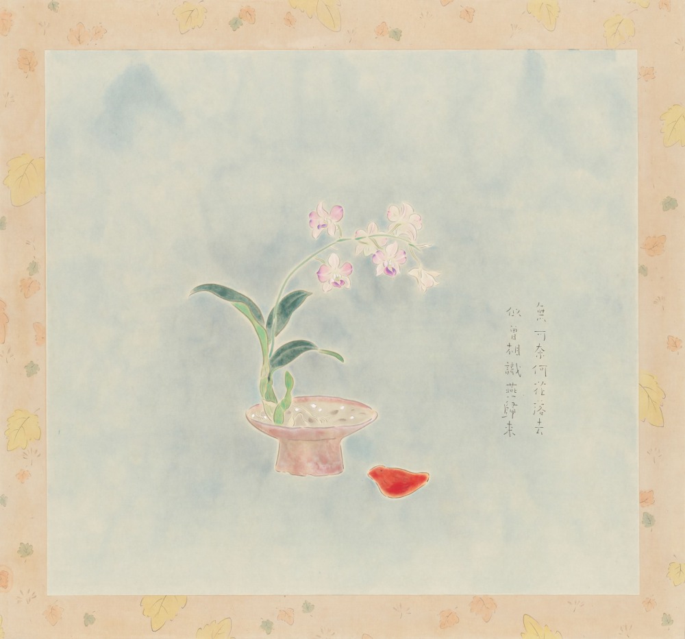 花季琳 陶陶 67x72cm 一號鳥之子紙‧雁皮紙‧墨‧水干‧植物顏料‧胡粉‧礦物顏料 2023