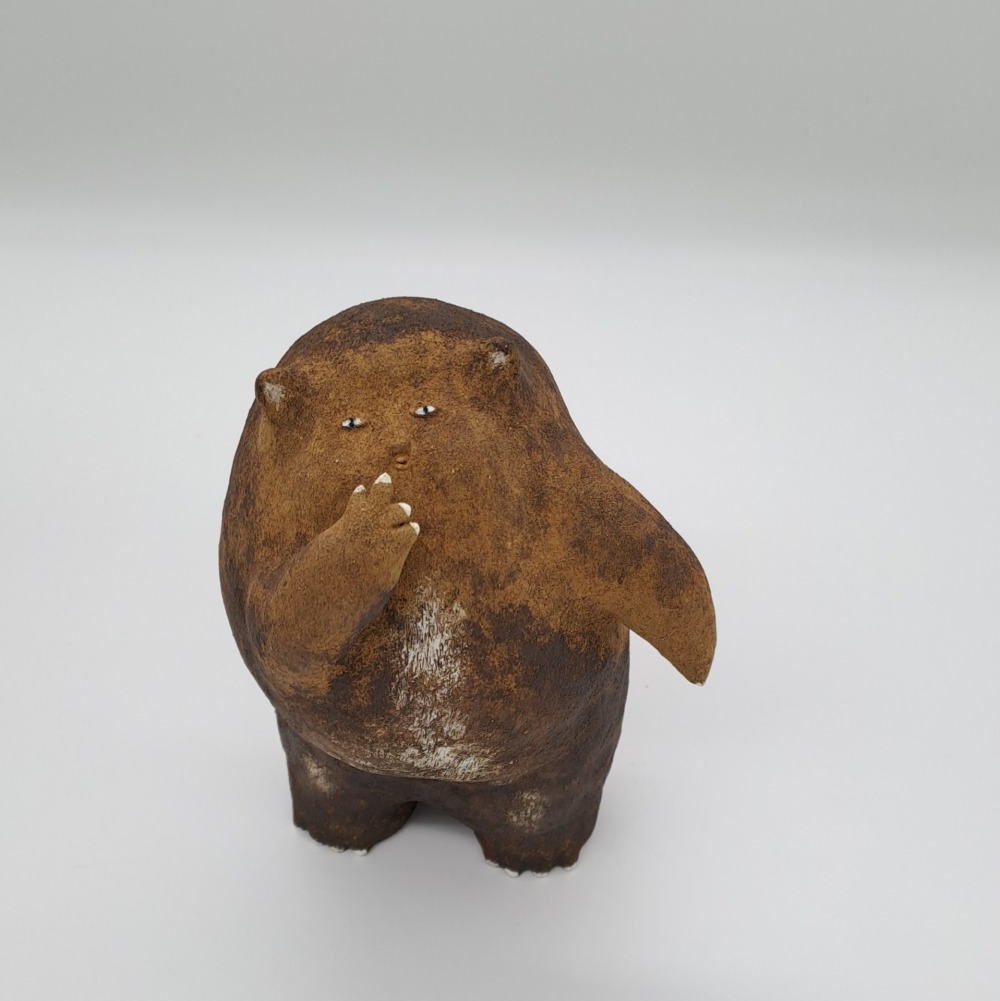 常玉蘭--貓不說,噓 8.8×8.2×18.5cm 陶 2023