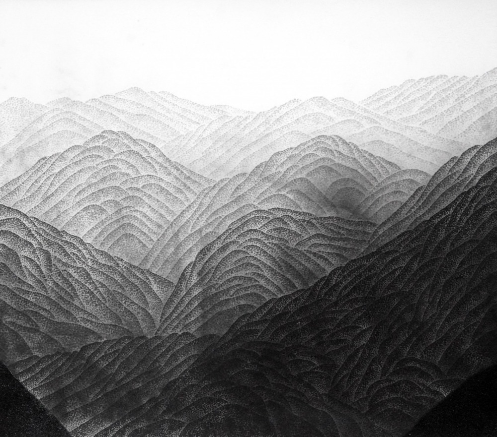 陶綱 望(11) -40x45cm 水墨、紙本、雲母、礦物顏料 2023