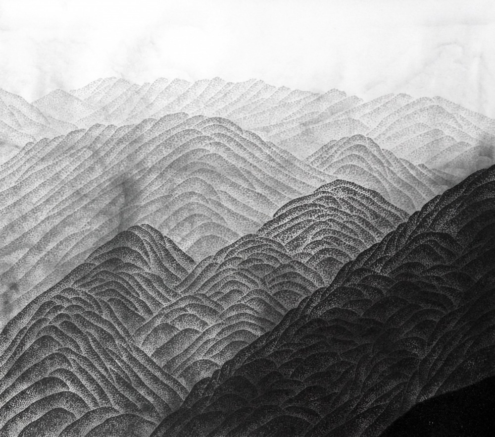 陶綱 裊裊(5) -40x45cm 水墨、紙本、雲母、礦物顏料 2023