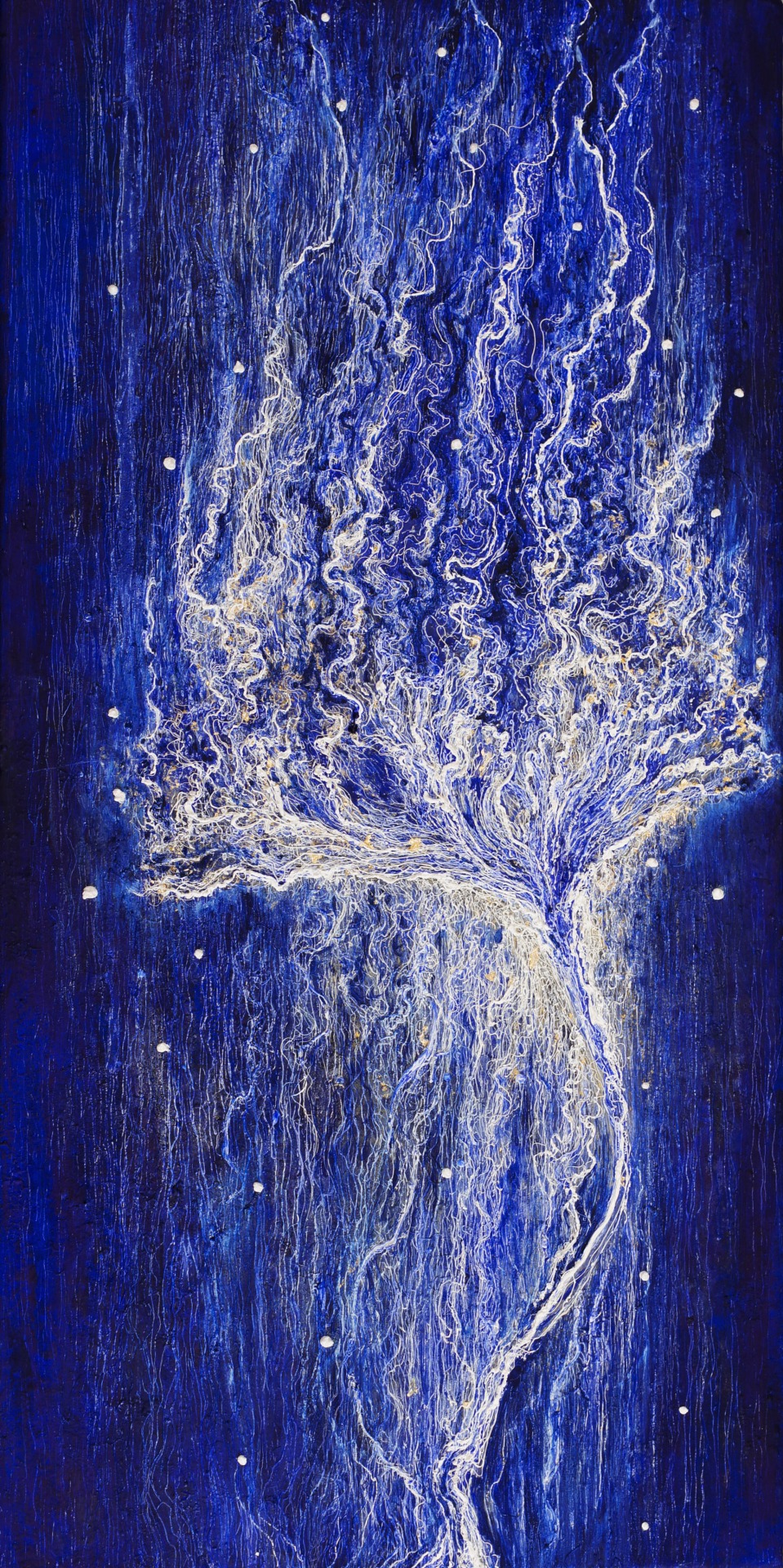 胡采炘 如果思念是一條河 -60x30cm 金箔、油彩、畫布 2022