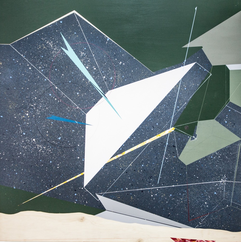 張獻文 移植∞繁殖計畫(22) -120×120×5cm 木板、丙烯酸顏料、炭精筆、鉛筆 2019