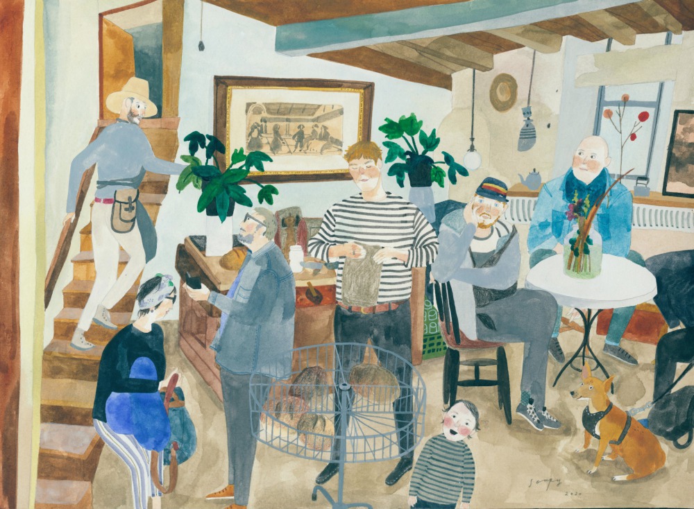 湯舒皮 Bakery, Finland 24x32cm水彩、色鉛筆 2019<br />